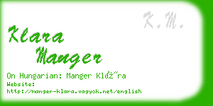 klara manger business card